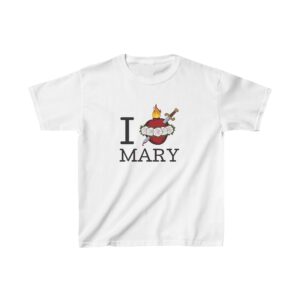 White I Heart Mary kids t-shirt