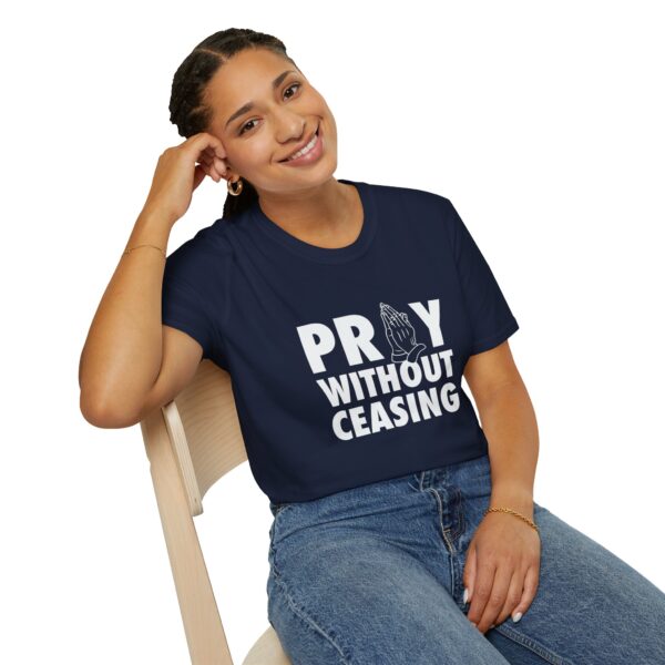 navy pray without ceasing tshirt