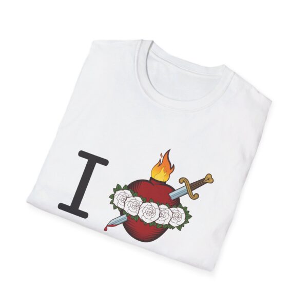 folded White I heart Mary t-shirt