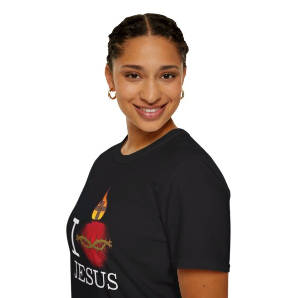 Woman wearing I Heart Jesus t-shirt