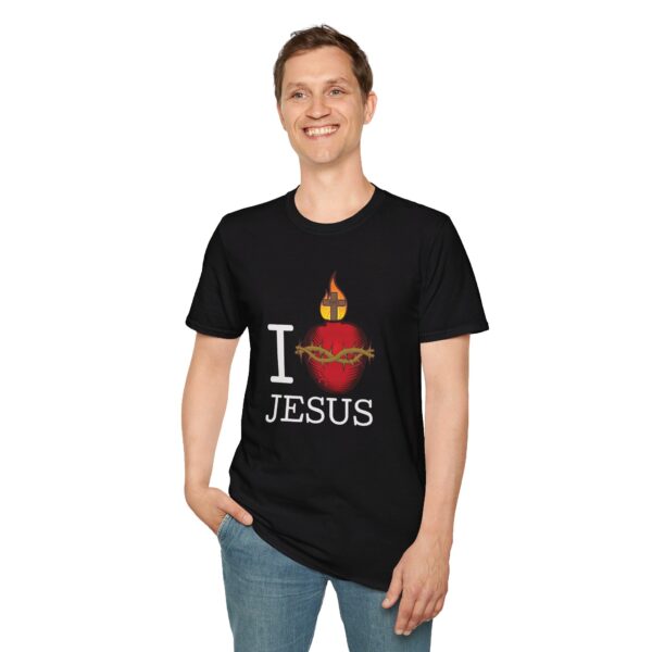 Man wearing I Heart Jesus t-shirt