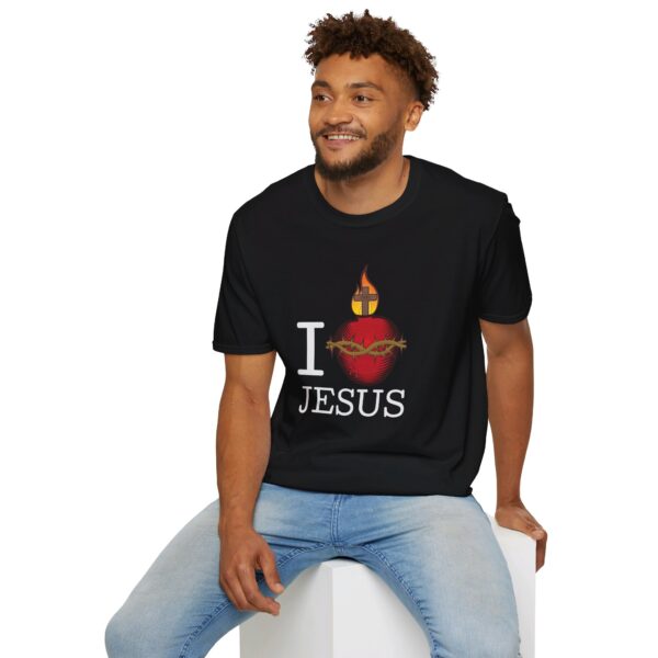 Man wearing I Heart Jesus t-shirt