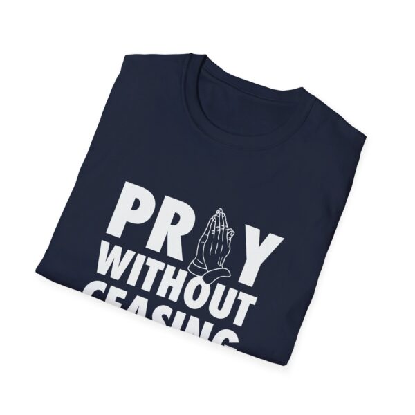 navy pray without ceasing tshirt