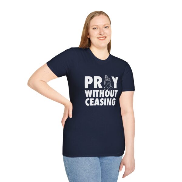 navy pray without ceasing tshirt