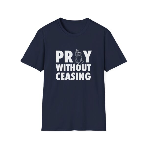 navy pray without ceasing tshirt