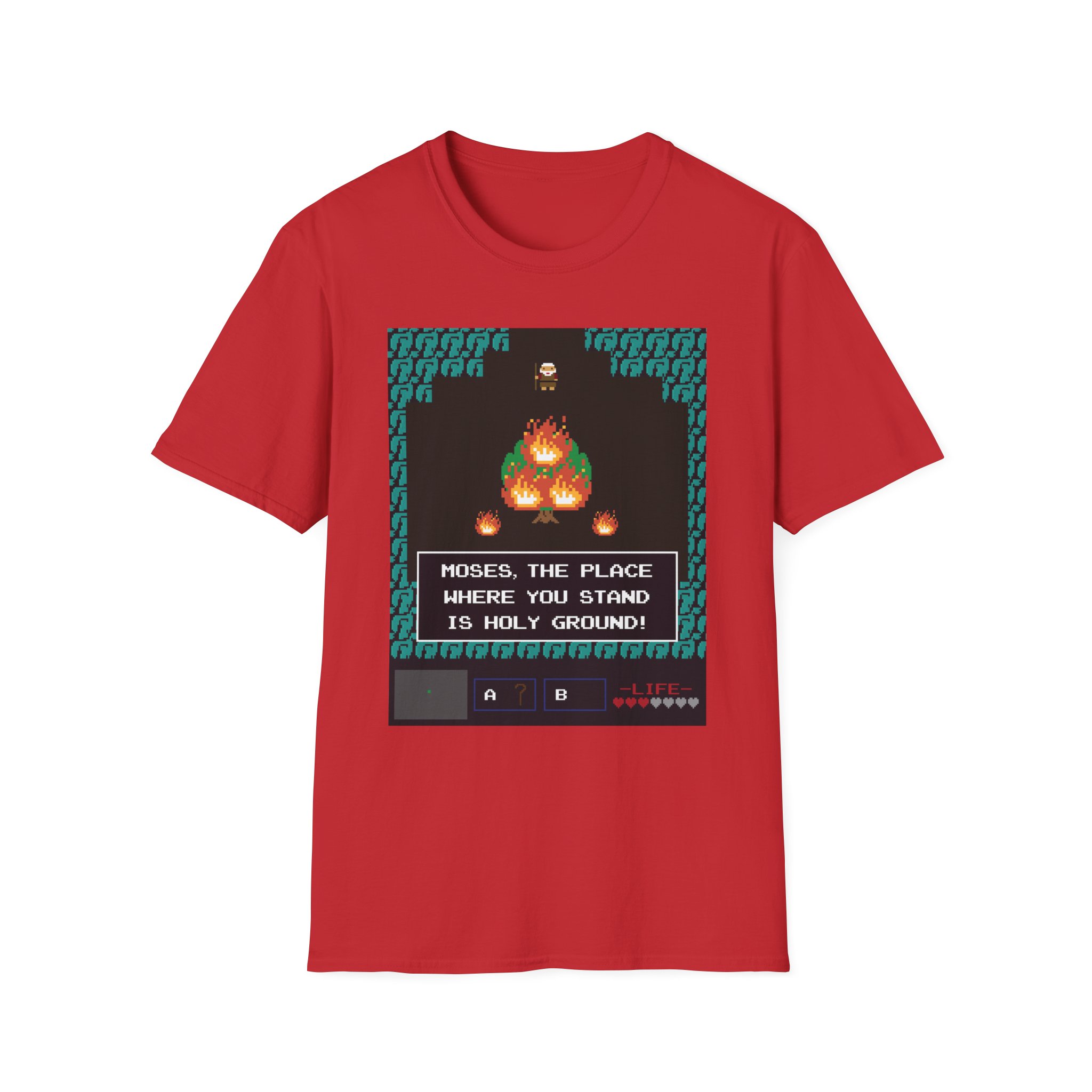 Moses and the Burning Bush Pixel Art T-Shirt - Beneath the Broom Tree