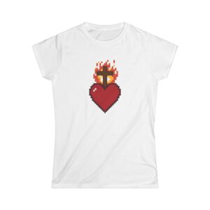 Pixel Sacred Heart Tee — Retro Women's T-Shirt